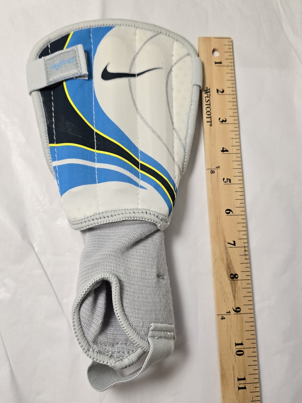 Nike Blue White Yellow Youth Shin Guard Sleeve M